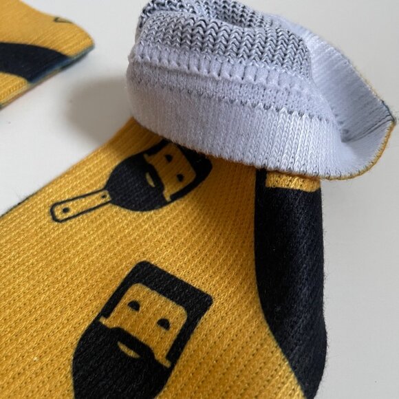 Yellow & Black Bob Ross Artist Socks - Picture 9 of 9